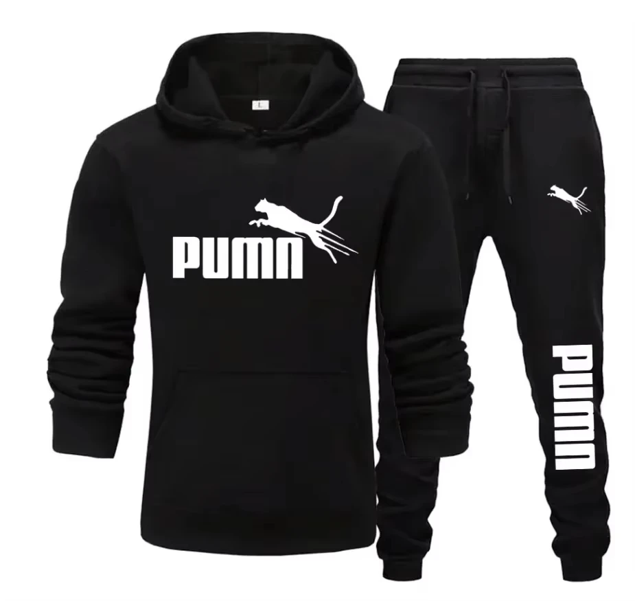 2026 Ne w Autumn and Winter Men's Pullover Hoodie and Pants Two-Piece Set Fashionable Trendy Fitness Casual Sportswear