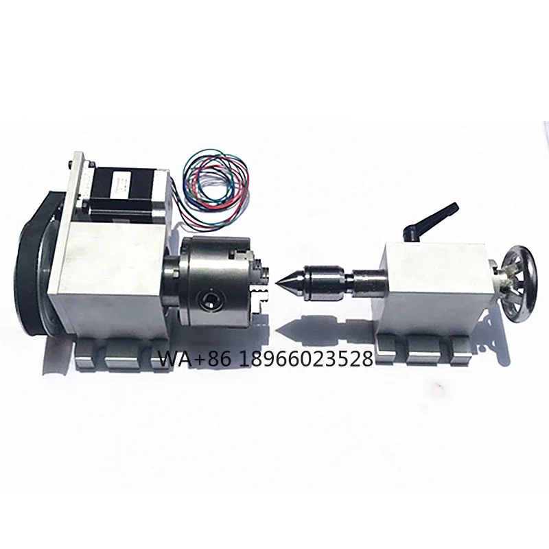 Numerical control 80mm rotary shaft 4 axis chuck movable tailstock machine accessories