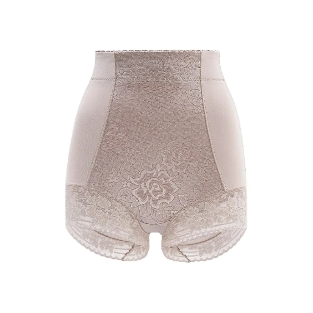 Faja Moldeadora Posparto de Encaje y Satén con Diseño Floral, Braguitas Levanta Glúteos de Cintura Alta con Efecto Reductor de Abdomen