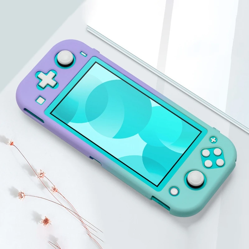 for Nintendo Switch Lite Protective Case Shell Colorful Cute Hard Back Cover Skin Game Console Accessories Purple-Pink SQ