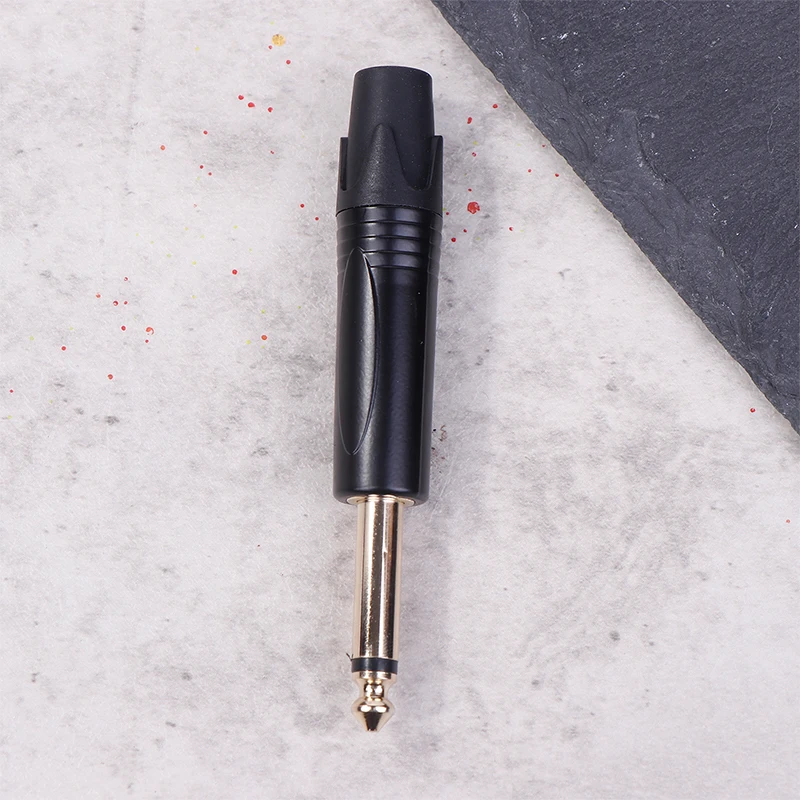 Mono 6.35MM Jack 6.3MM Male Plug Connector Aluminum Tube Brass Gold Plated 1/4 Inch Microphone Plug Audio Cable Connector