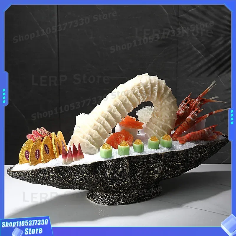 Bronze Seafood Platter Zizao Ice Plate for Sashimi Salmon Serving Japanese Restaurant Hotel High End Sushi Dishware