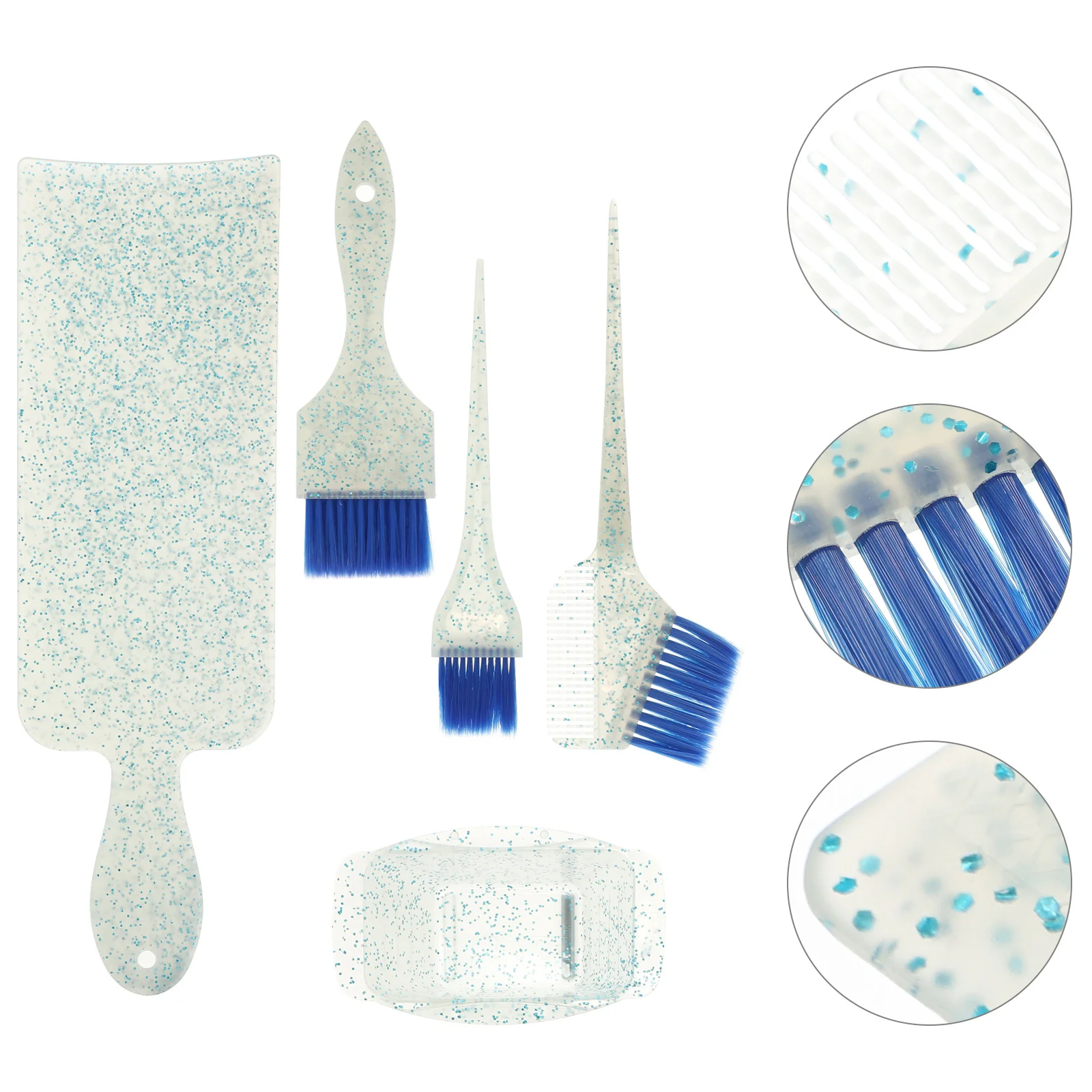 

5Pcs Hair Dye Tools Plastic Coloring Bowls Reusable Stable Durable Easy Clean Hairdressing Brushes Salon Home Use Hair Tinting