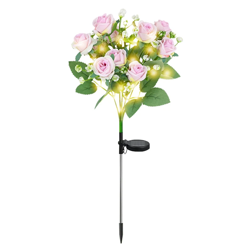 NONE LED-Solarleuchte, wasserdicht, Azalea-Solarblumen-Lampe, für den Außenbereich, dekorativ für Garten, Hof, Rasen, Weg, Beleuchtung, Urlaub, Hochzeit, Dekoration 3