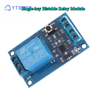 DC 12V Single-key Bistable Relay Module Car Modification Switch One-click Start and Stop Self-locking External Button