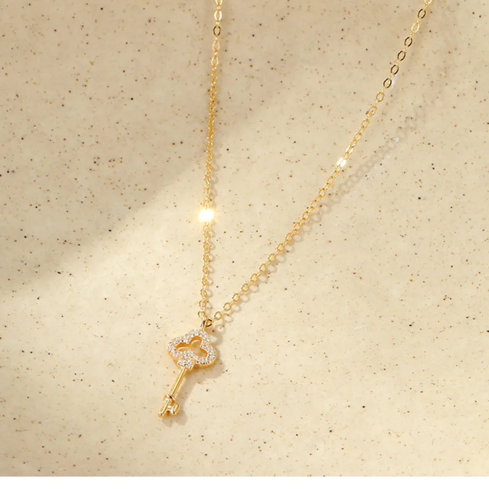 

Женское ожерелье BR с подвеской в виде ключа из стерлингового серебра S925 с позолотой 14K, винтажный элегантный чокер, идеальный подарок для нее