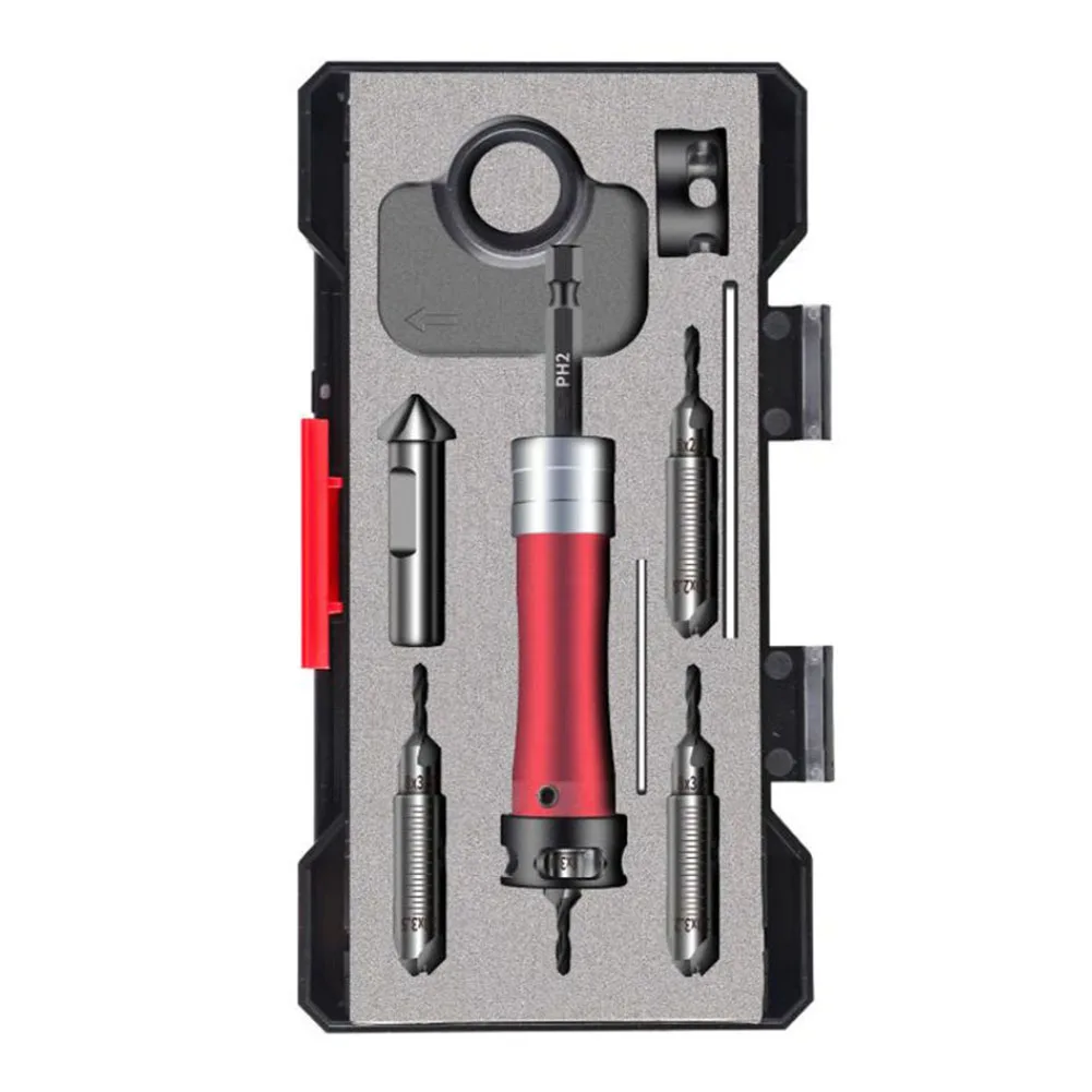 Convertible Chamfer Cutter Countersink Drill Bit Set Adjustable Depth Stop for Precise Woodworking Applications