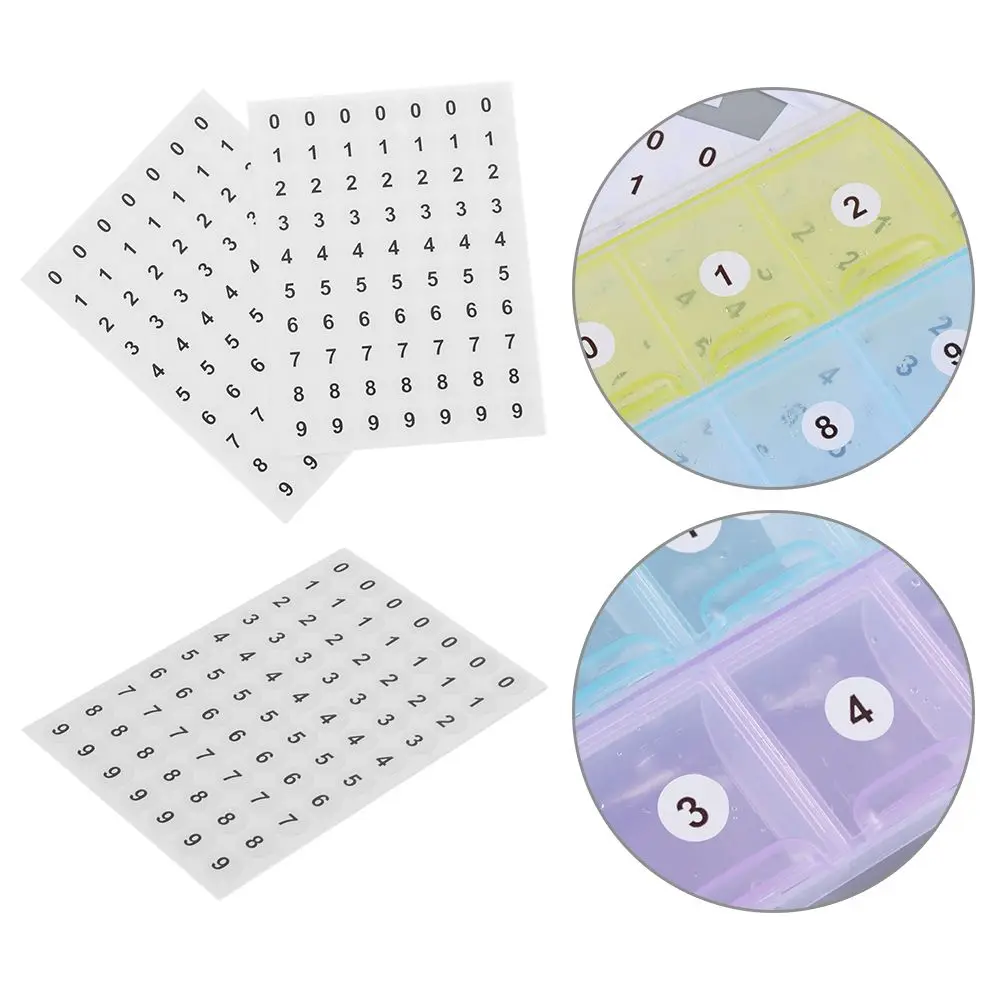 12 Sheets Embroidery Tool Diamond Paint Storage Self Adhesive Tags Distinguish Number Stickers Package Label