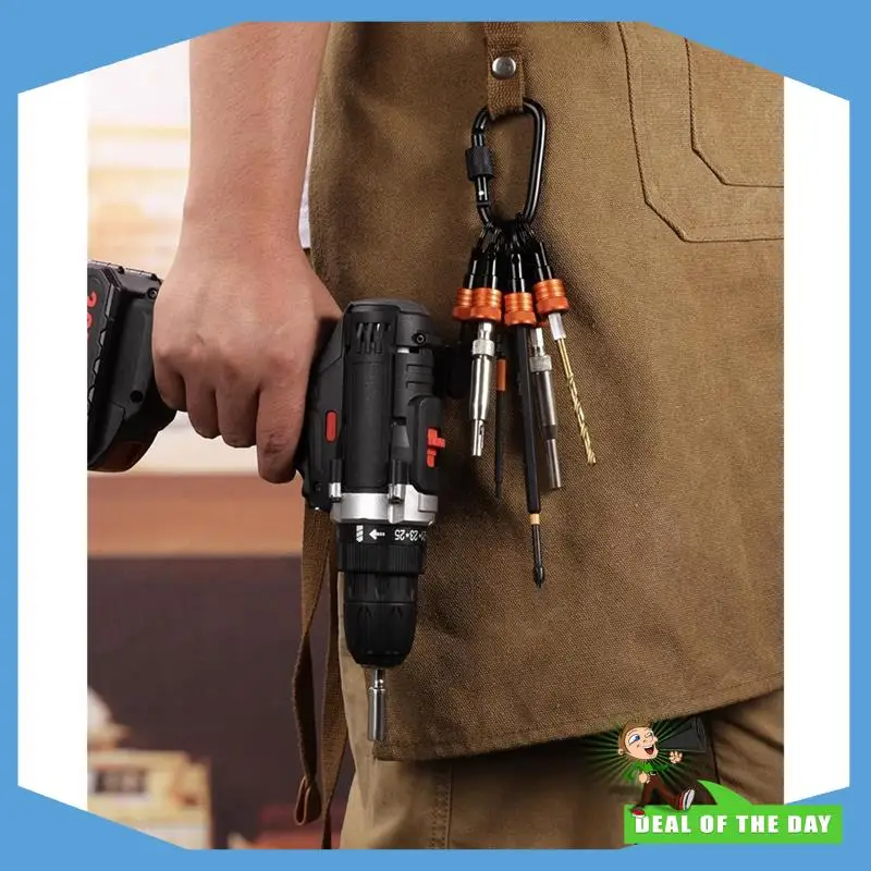 24-Hour Delivery Bit Holder Key Chain With Carabiner 2 Sets, 1/4" Socket Hex Shank For Impact Drills Nut Driver