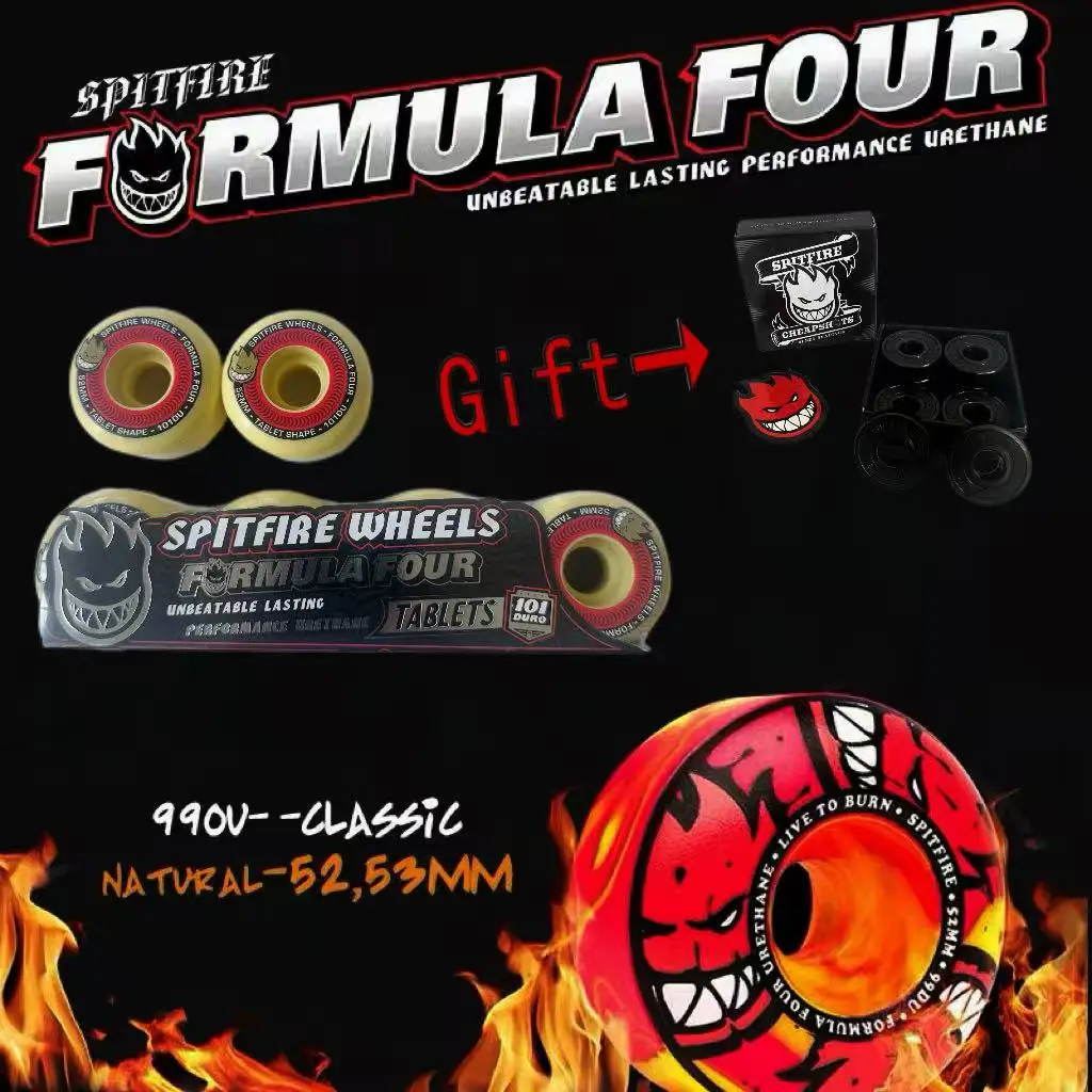 オリジナルスピットファイアースケートボードホイール-52mm-101デュロ-53mm-54mm-56mm-99デュロ-80-hd-スケートボードホイール-スケートボード用-mavenベアリング付き