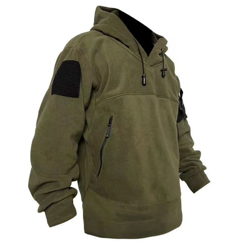 Men's High Quality Outdoor Fleece Pull-Over Hoodie Men's Cotton Breathable Winter Warm Training Hoodie Men's Army Combat Clothes