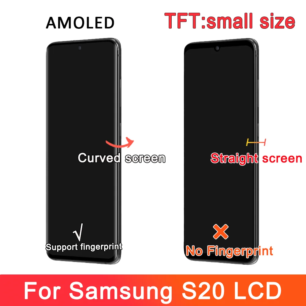 TFT S20 4G Screen for Samsung Galaxy S20 4G Lcd Display G980 SM-G980F/DS Touch Panel Digitizer Assembly Replacement