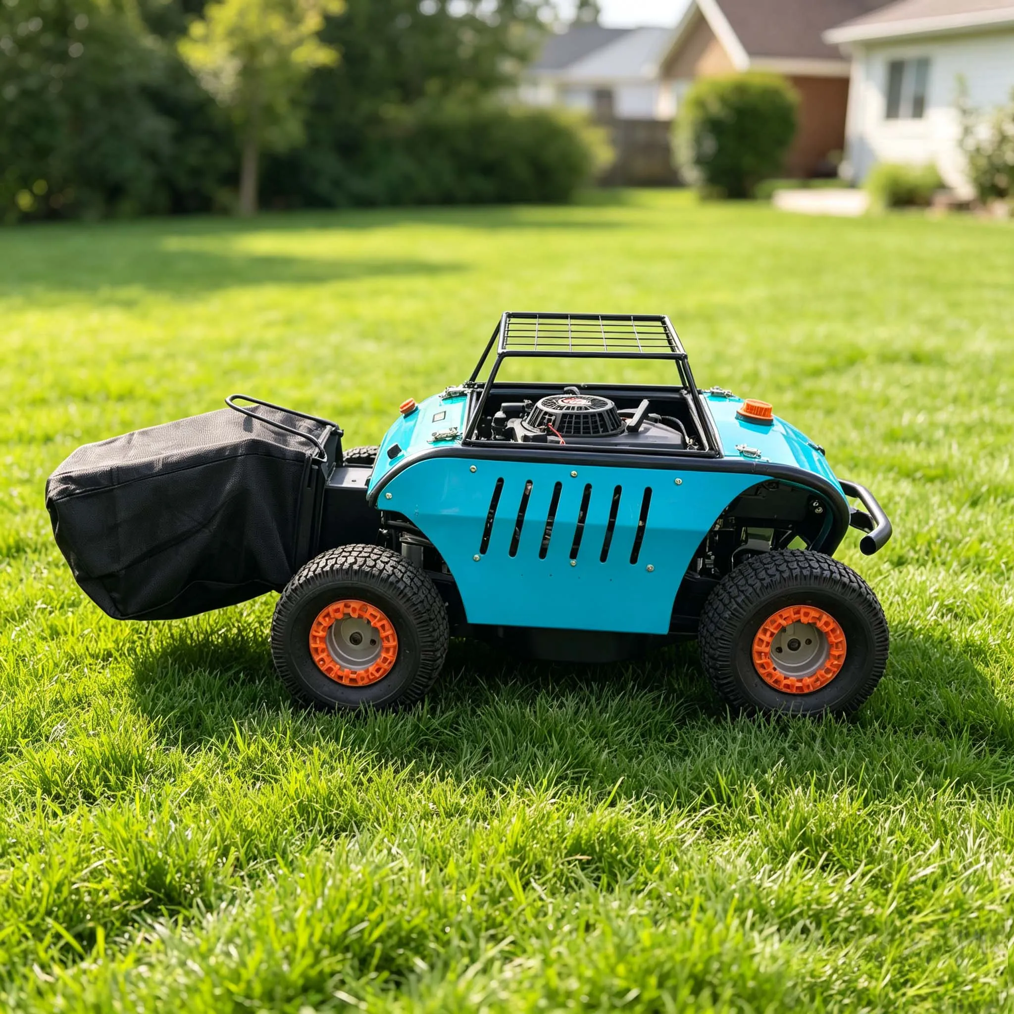 Labor Saving Wireless Remote Control Adjustable Cutting Height Anti Collision Lawn Mower For Yard Slope Grass Trimming