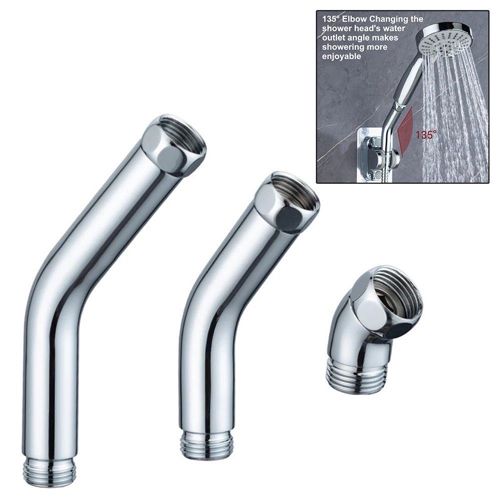 1Pcs Shower Head Elbow Adapter Handheld Spray Elbow G1/2 Connections Shower Extension Angle 135° Elbow Bathroom Accessories
