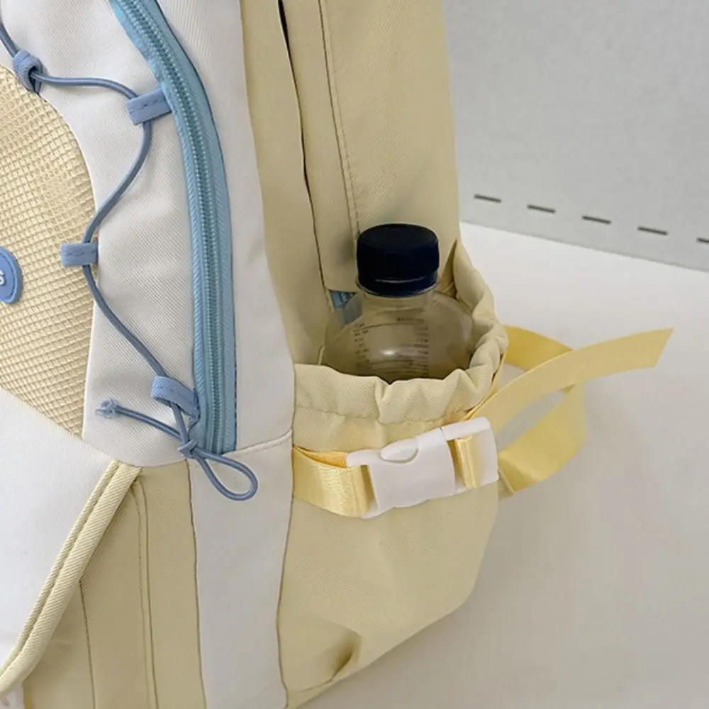 Mochila de gran capacidad para mujer, correas ajustables, mochila de estudiante macarrón, dibujos animados con monedero, bolso de hombro, viaje