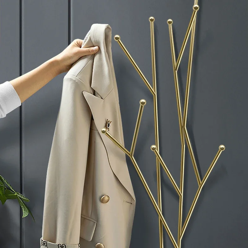 Golden Metal Clothes Rack Modern Designer Bedroom Storage Burro Coat Rack Luxury Living Room Hallway Home Entrance Furniture