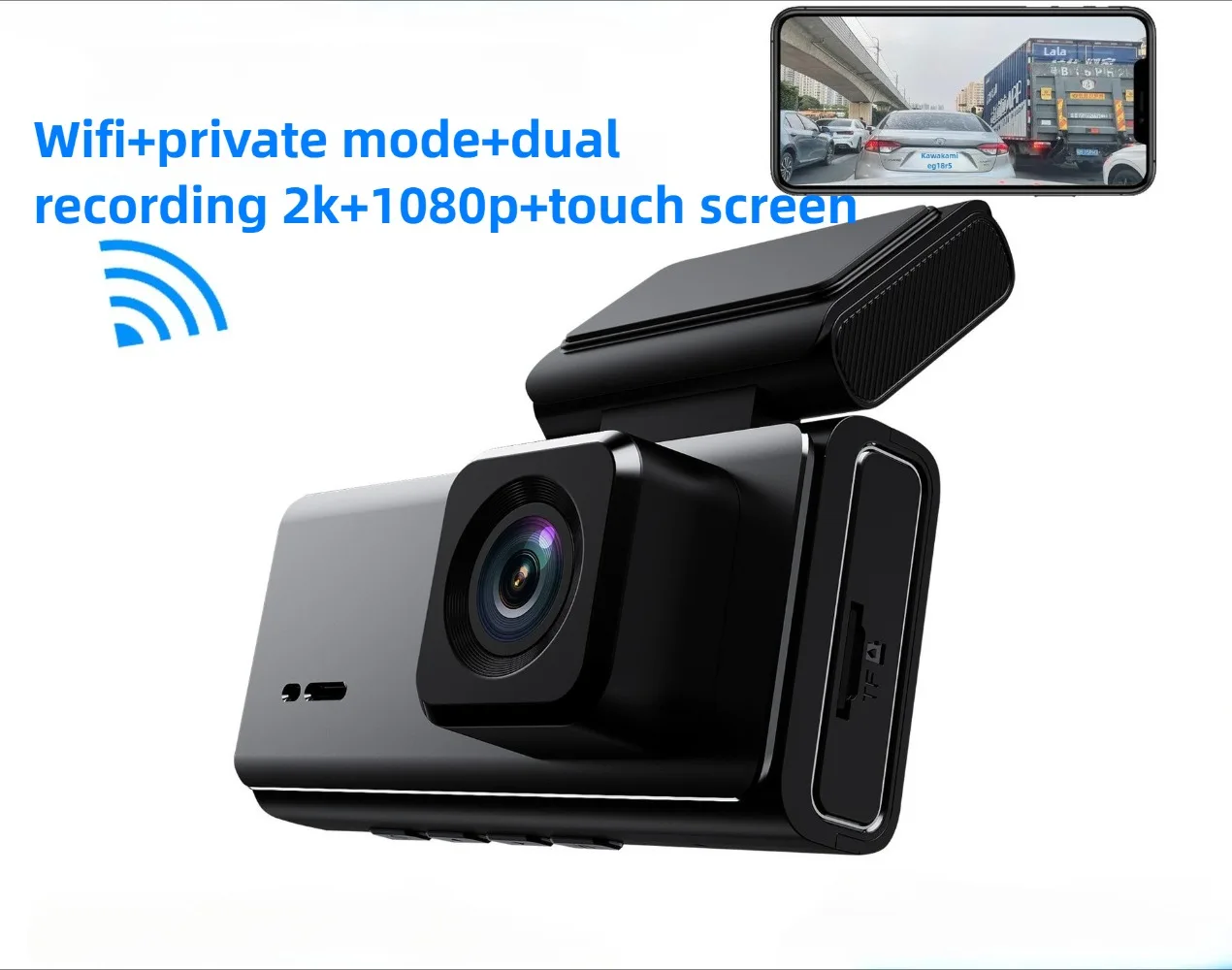 

X11 4 "Driving Recorder 2K Ultra-high Definition Night Vision DVR/Dash Camera Car Mirror Video WIFI + APP + Touch Looping Video