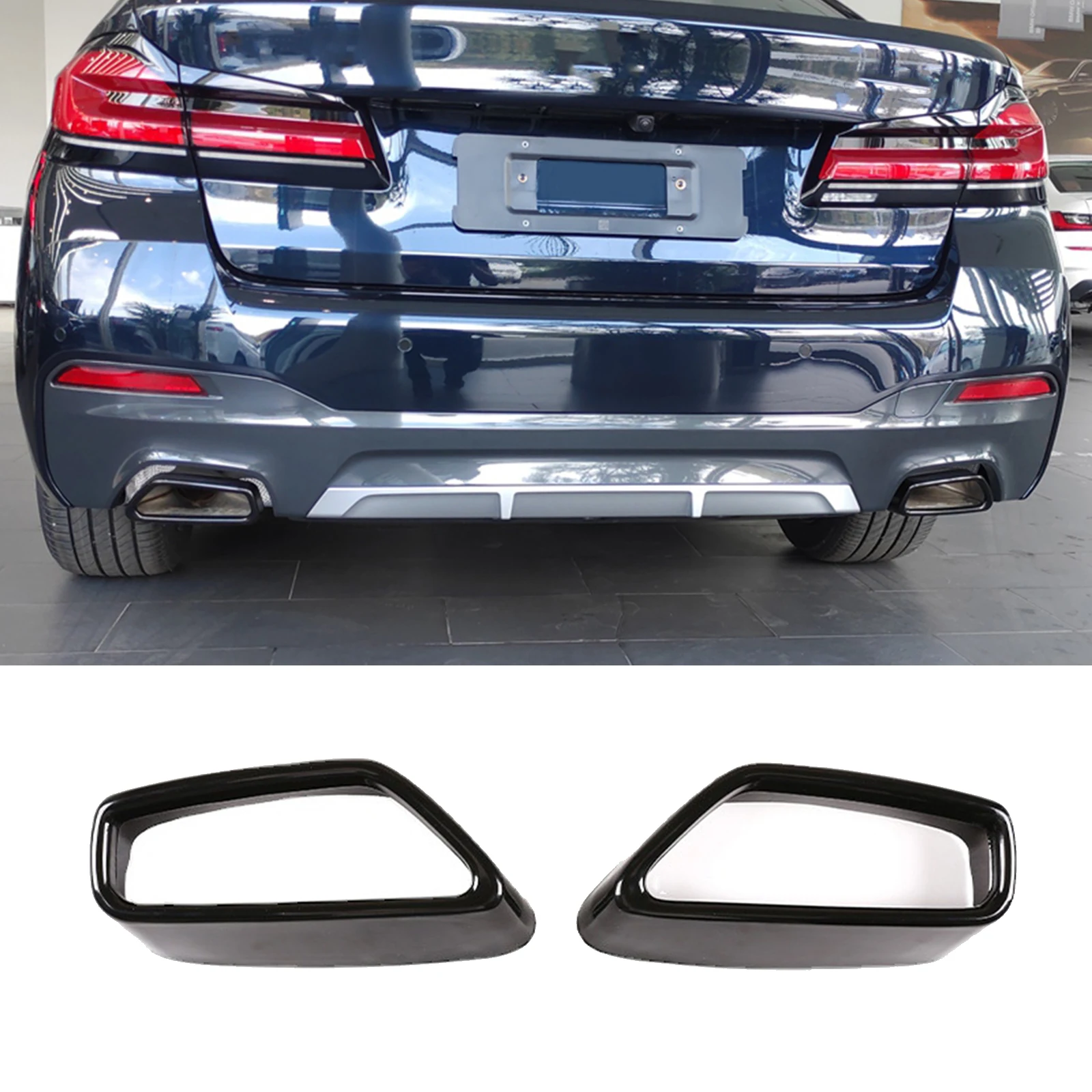 Rear Exhaust Pipe Cover Trim Fits 5 G30 G38 Aftermarket Parts