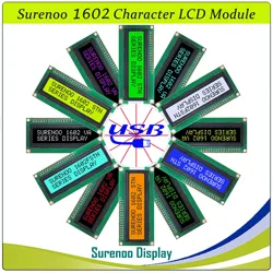 LCD2USB USB 162 16X2 1602 Character LCD Module Display Screen Panel sutible LCD Smartie & AIDA64 for DIY PC