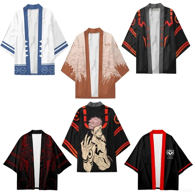 European and American Anime New Spell Return Station Same Kimono Cloak 3D Digital Printed Cardigan Coat