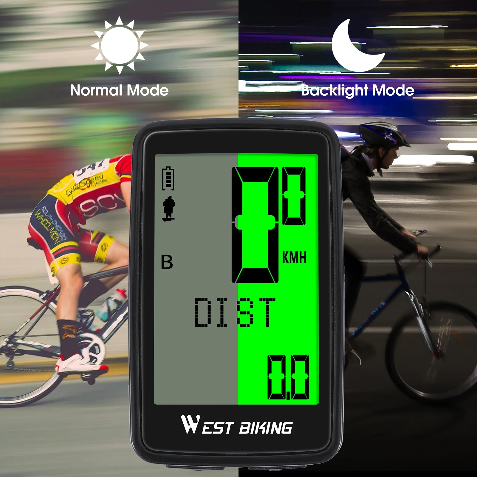 WEST BIKING USB Rechargeable Bicycle Computer Wireless Waterproof Backlight Cycling Odometer 5 Languages MTB Bike Speedometer