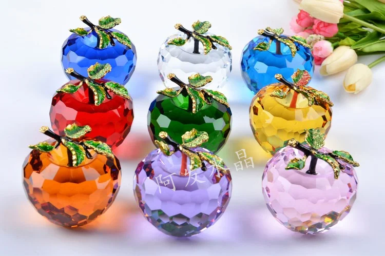Super large crystal apple # TOP COOL Beautiful Wedding party prop crystal Synthetic diamonds statue- best Birthday gift