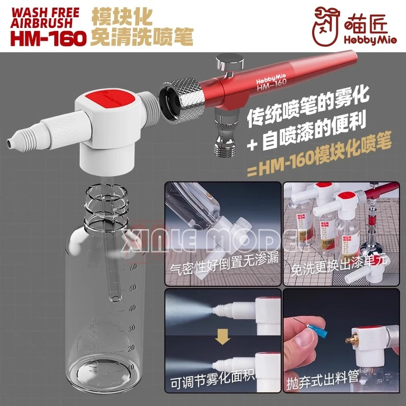

HOBBY MIO HM-160 High Precision Lightweight Modular Cleanless Spray Pen, Modeling Painting Tool, Model Hobby DIY Accessories