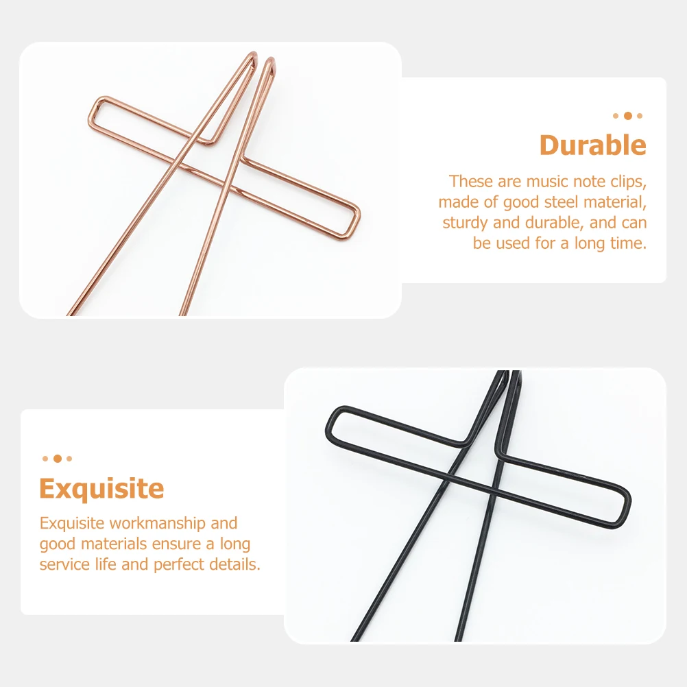 

2 Pcs Piano Book Clip Score Note Bookmark Metal Paper Clips Page Holder