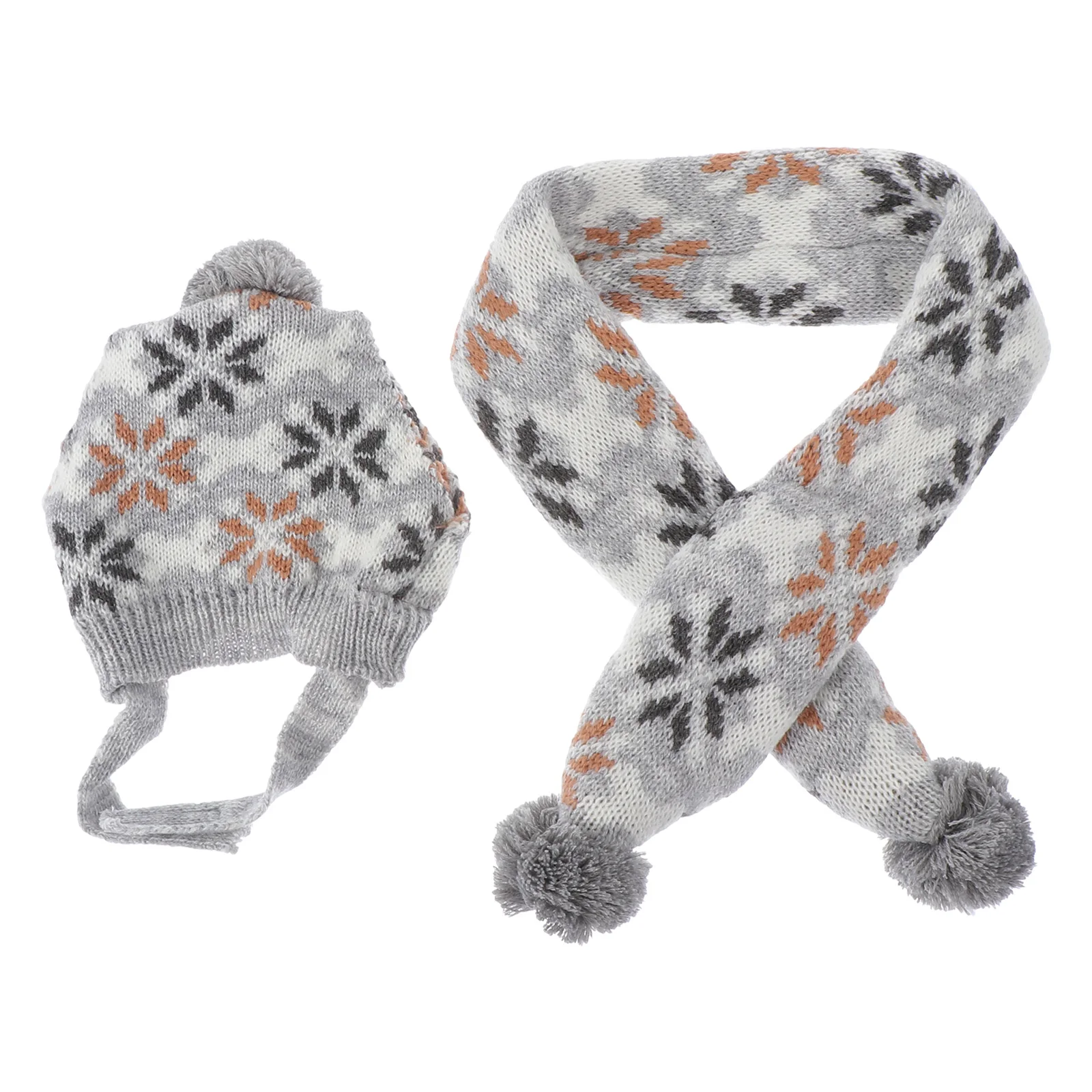 

1 set Pet Scarf and Hat Bright Color Creative Design Christmas Dog Costume Party Warm Breathable Pet Christmas Costume Supplies