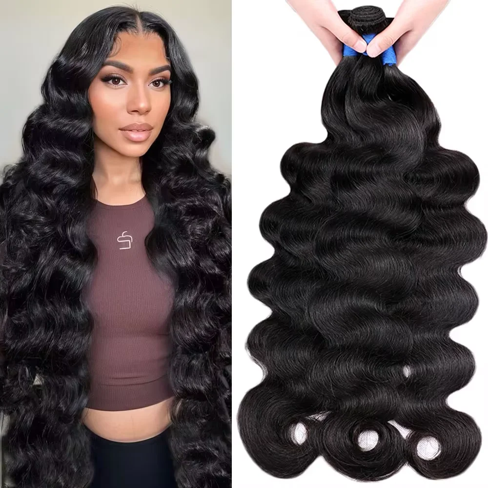 

Натуральные бразильские волосы Remy, необработанные, волнистые, 28, 30, 32, 40 дюймов, 1, 3, 4 пучка, двойные пучки для наращивания