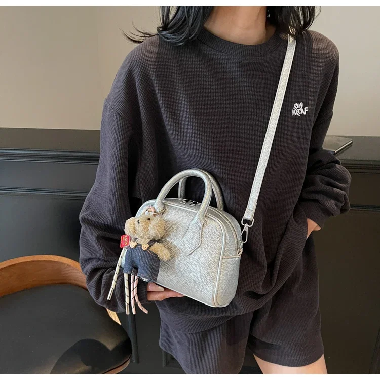 

Designer Vintage Leather Tote Bag - Unique Crossbody Clutch Style, Minimalist Parisian Chic With Luxury Letter Logo Purse