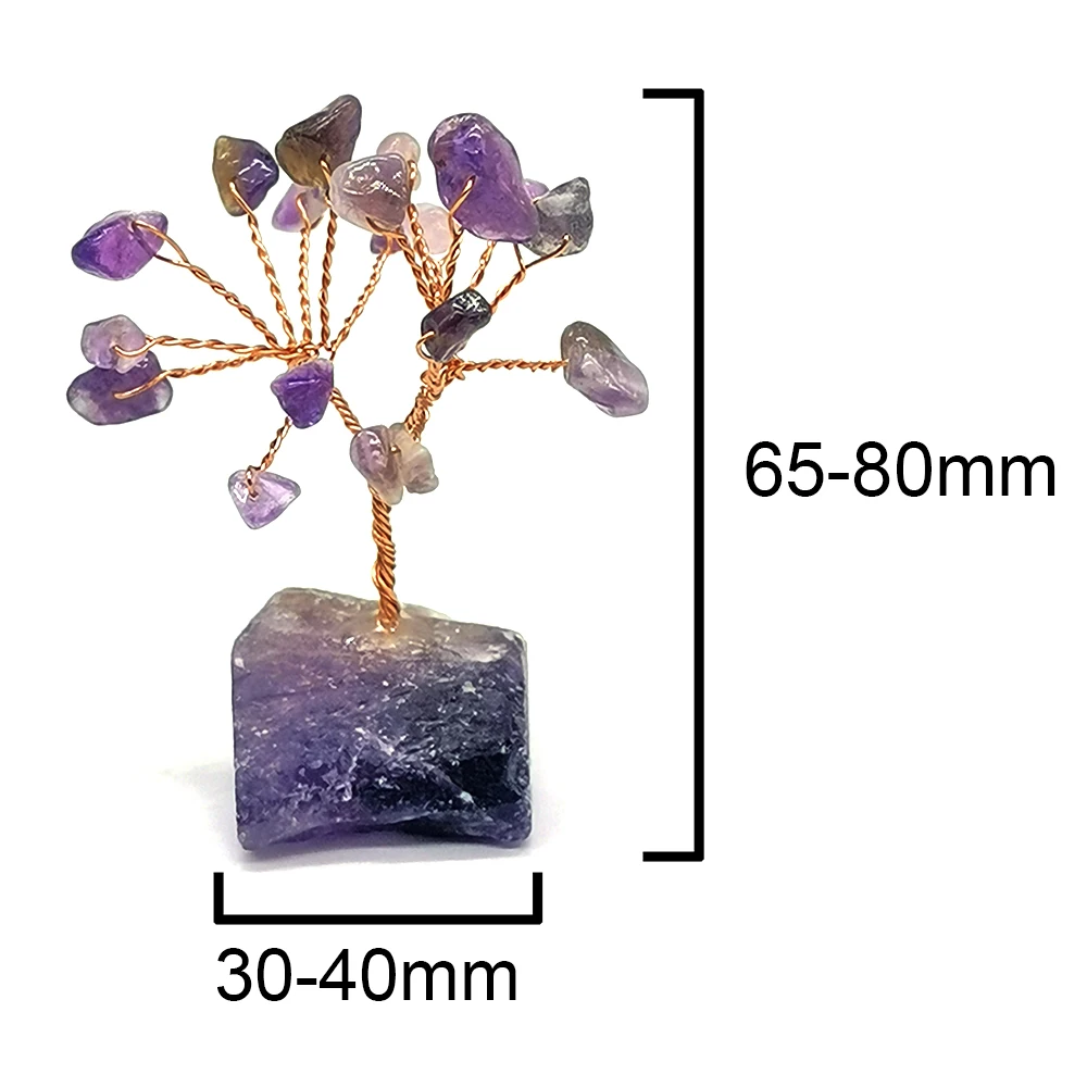 Natural Gemstone Crystal Lucky Money Tree irregular Raw Stone Base Reiki Chakra Home Office Desk Living Room Crystal Decor Gift