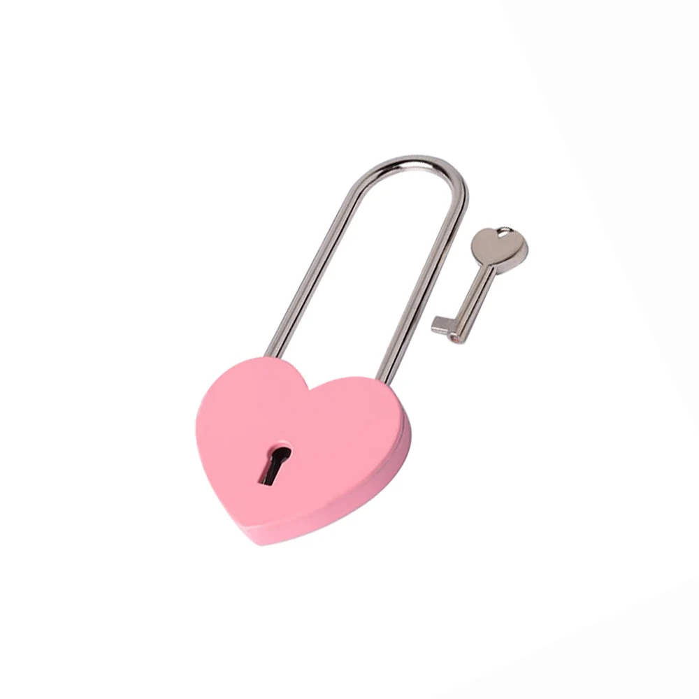 Long Love Padlock Couple Wishing Lock Keychain Metal Padlock Heart Padlock With Key Vintage Padlock Mini Love Heart Lock