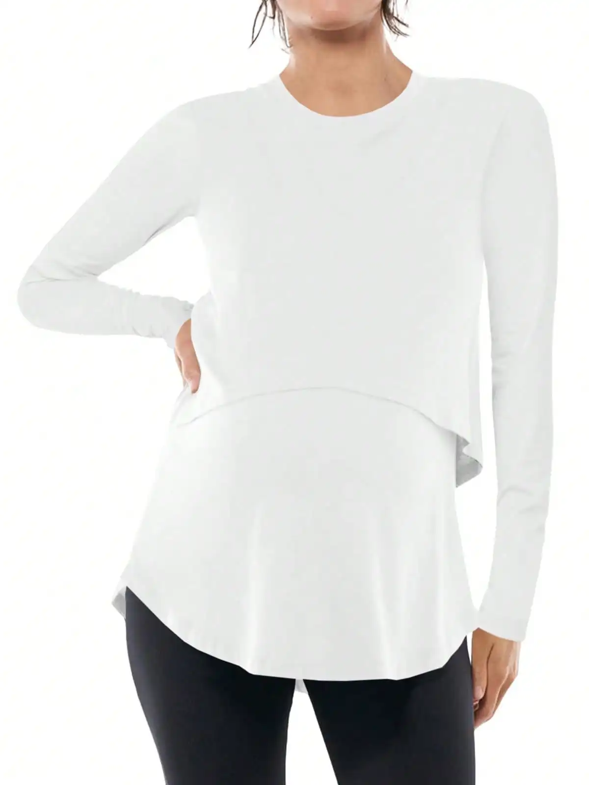 

Fisoew одежда для беременных двухслойные топы для беременных и кормящих женщин рубашки для кормления грудью одежда для беременных Y2K стиль 2025