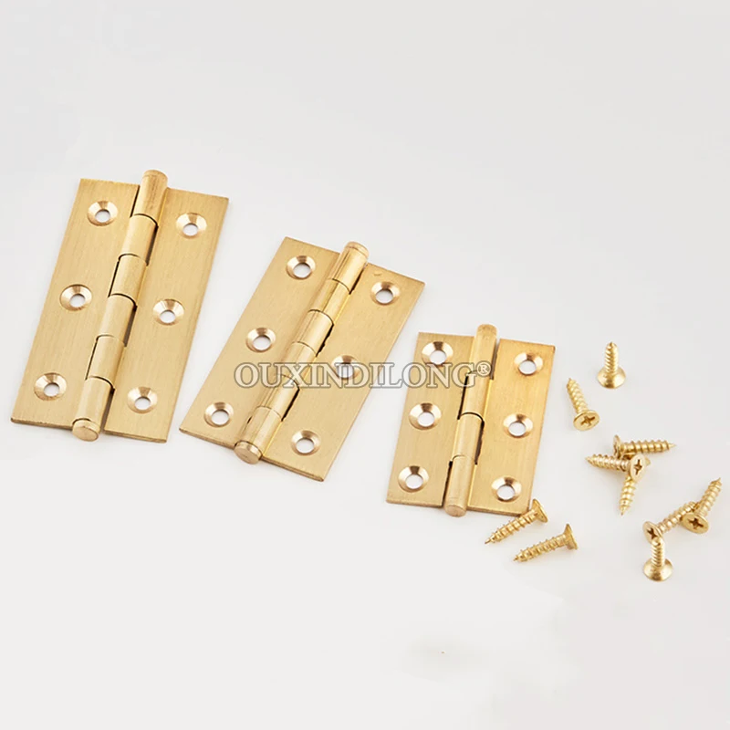 10PCS Solid Brass Crown/Flat Furniture Hinges 2/2.5/3'' Invisible Hidden Door Hinges Cupboard Wardrobe Closet Cabinet Door Hinge