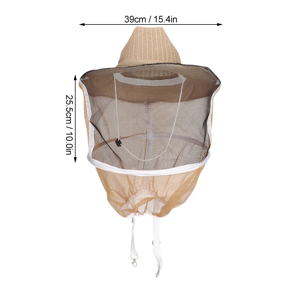 Outdoor Beekeeper Cowboy Hat Breathable Fireproof Beekeeping Veil Cap Face Head Protector