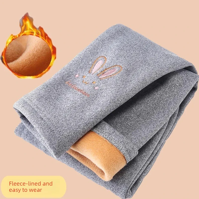 Kinder-Leggings mit Cartoon-Kaninchen-Motiv, Kaschmir-ähnliche Leggings, Winterhosen für Babymädchen, Weiche Herbstkleidung für Kinder – Detail 8