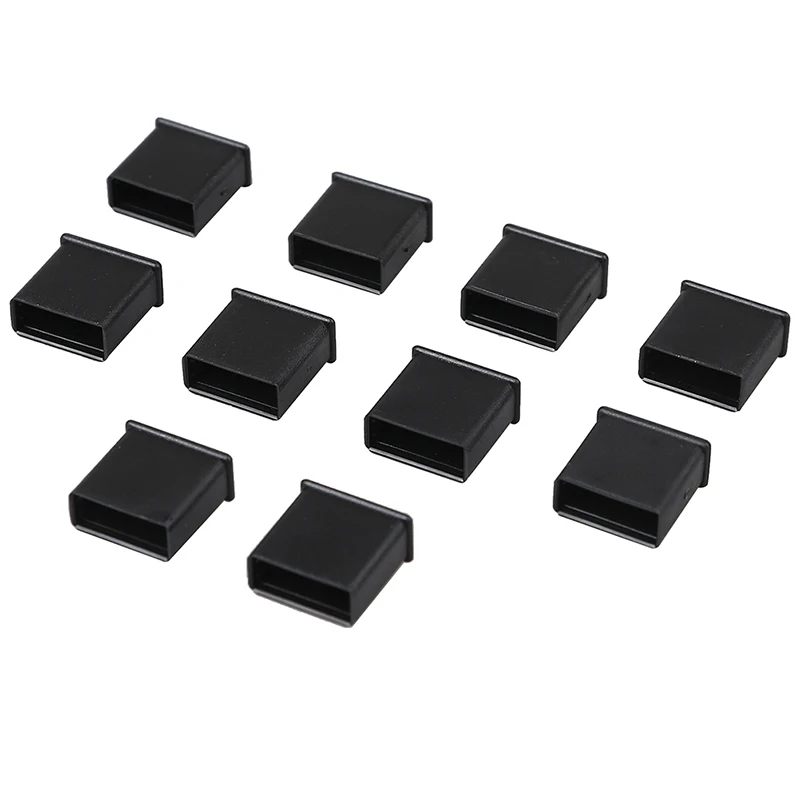 10Pc USB Male Anti-dust Plug Stopper Cap Cover Protector Lid Black Plastic Dust Plug Scratch Waterproof Mobile Phone Accessories