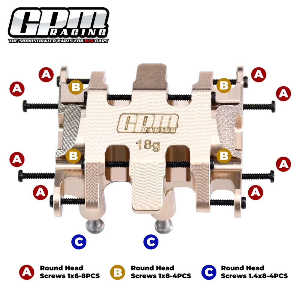 

GPM Metal Brass Transmission Case Skid Plate AXI-3311 for Axial 1/30 SCX30 Ford Bronco Jeep Wrangler 4X4 Rock Crawler RC Car