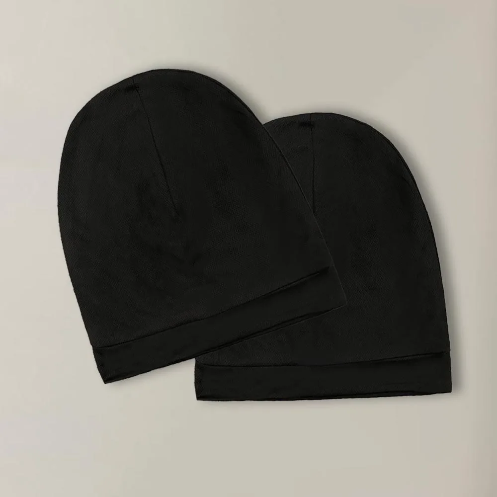 Y2K Streetwear Elastic Durag Beanie Hat Black Soft Fabric Hair Protector Cap For Braids Dreadlocks Small Star Embroidery Unisex