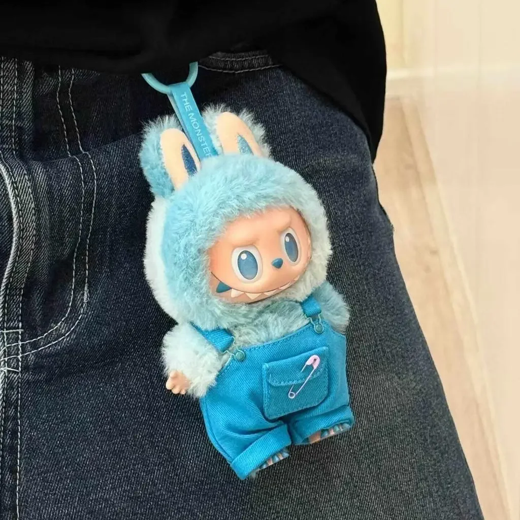 For labubu v1/v2/v3 vinyl doll two spring wild summer tide play color matching overalls set  Dolls Accessories Little Cloths