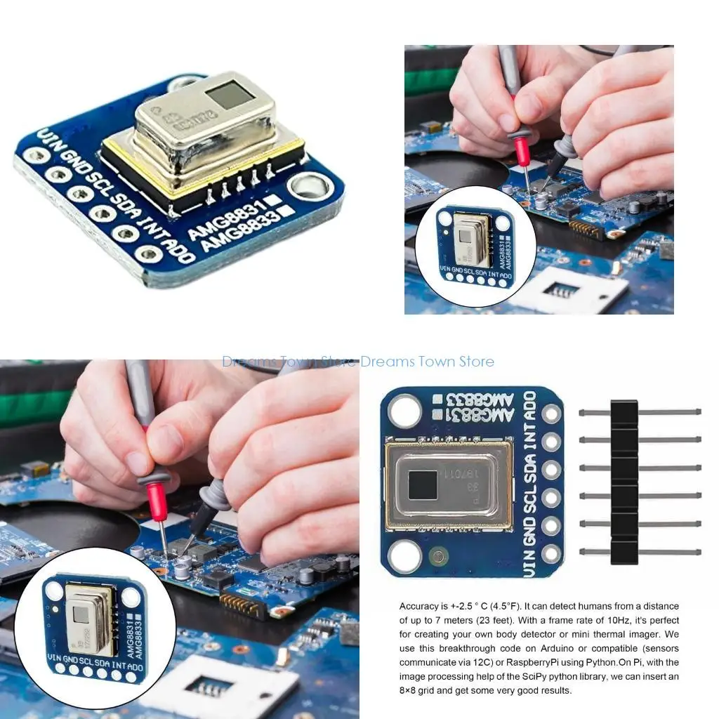 HX6A GY-AMG8833 Thermal Imager GY-AMG8833 8x8 Thermal Imager Array Temperature Sensors Detection Distance Module