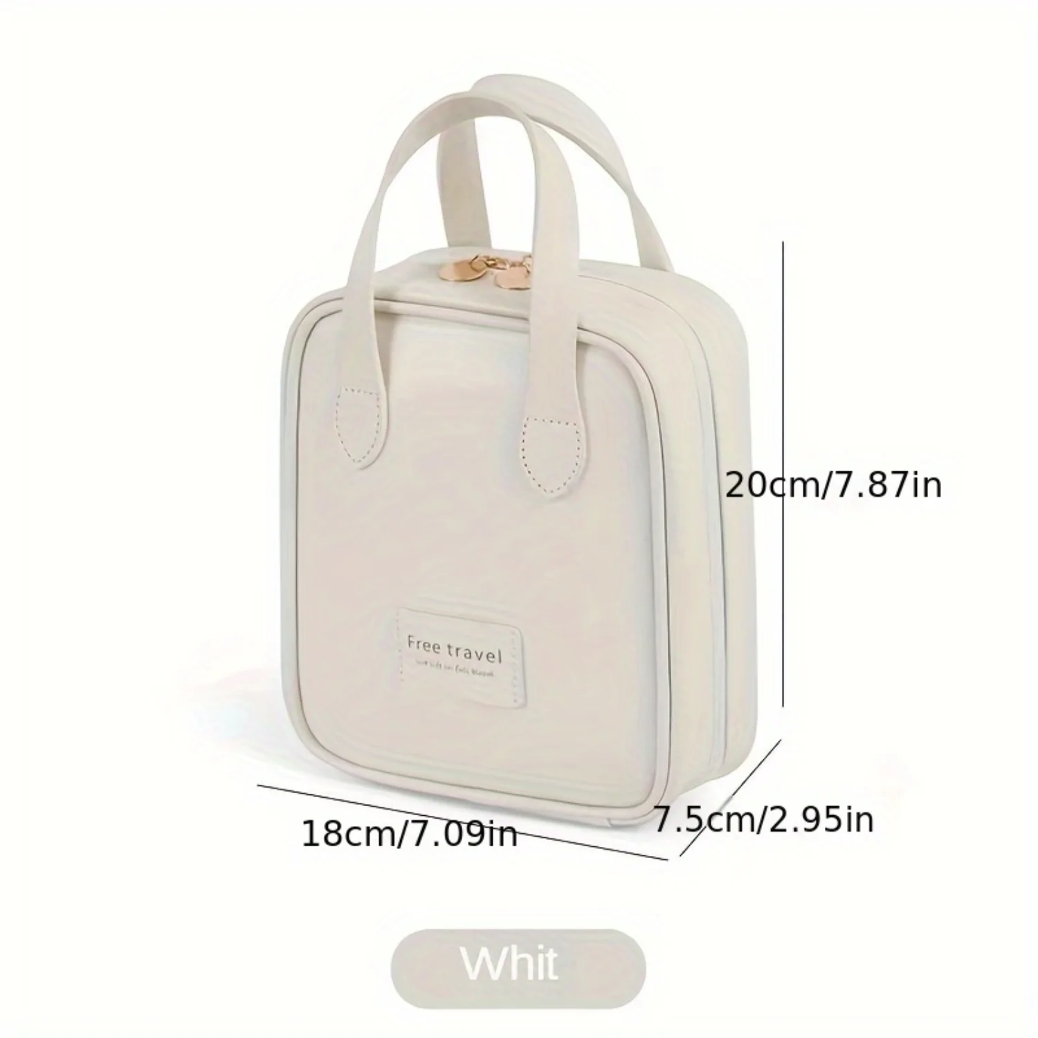 Sac cosmétique portable de grande capacité avec poignée de transport, trousse de voyage pour poudres de toilette, évaluation du maquillage