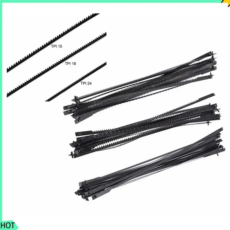 

AWAH 288Pcs Scroll Saw Blades 127Mm Carbon Steel Fretsaw Blades With Cross Pin 15/18/24 Teeth Standard Fine Cut Saw Blades