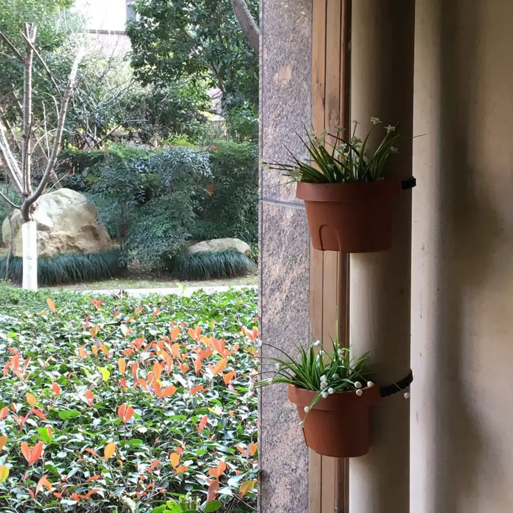 

3pcs Wall-Mounted Flower Pot Plastic Hanging Planter For Garden Bathroom Backyard Space Saving Vertical Greenery Decor