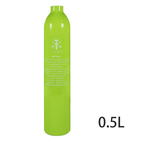 TUXING 미니 스쿠버 다이빙 탱크, 알루미늄 실린더, 200Bar, 소형 산소 CO2 실린더, 평평한 바닥, M18 * 1.5, 3000Psi, 500cc, 0.5L