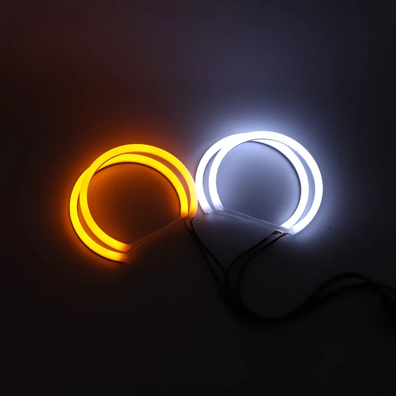 4X  Cotton Light White LED Angel Eye Halo Ring Headlights For BMW E46 view 2