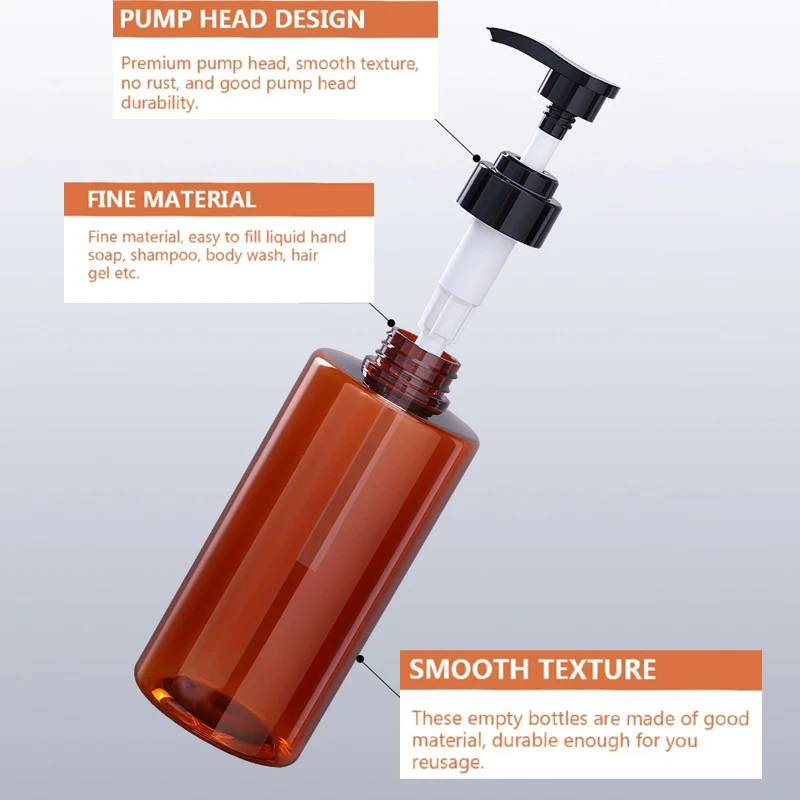 2 個 300 ミリリットル/500 ミリリットル空のプラスチックポンプボトルシャンプー詰め替えボトルポンプ容器液体シャンプーシャワージェルコンディショナー