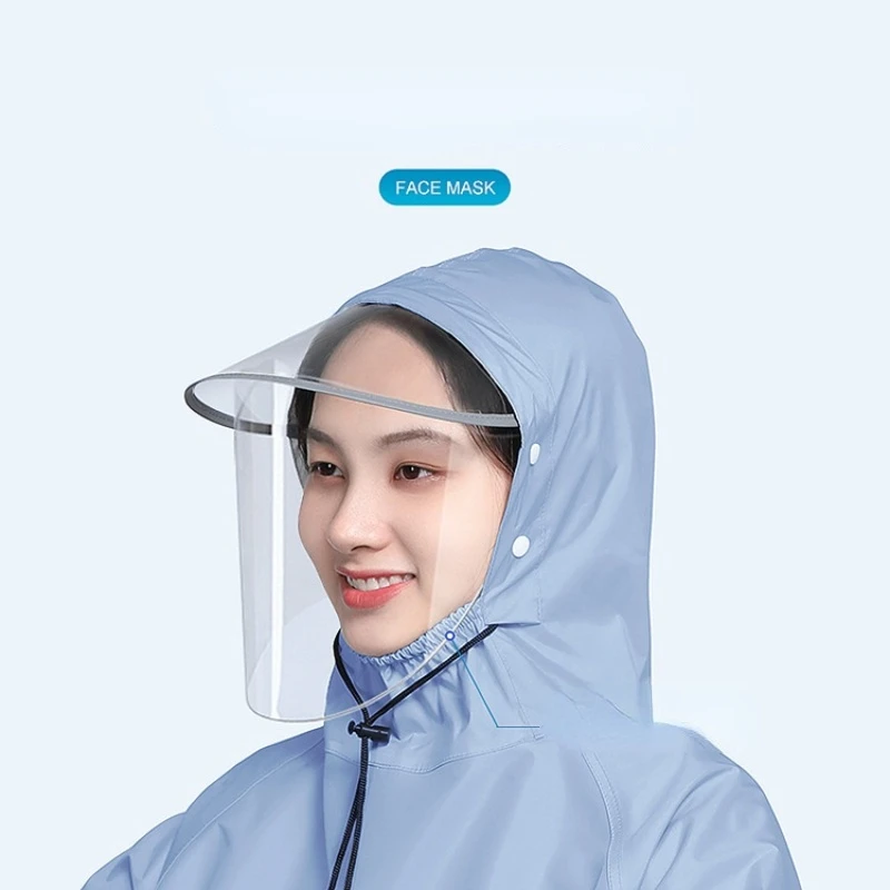 Oxford Rain Poncho with Sleeve Fashion Long Siamese Single Raincoat with Hooded Motorcycle Ridding Rain Coat for Women/Men