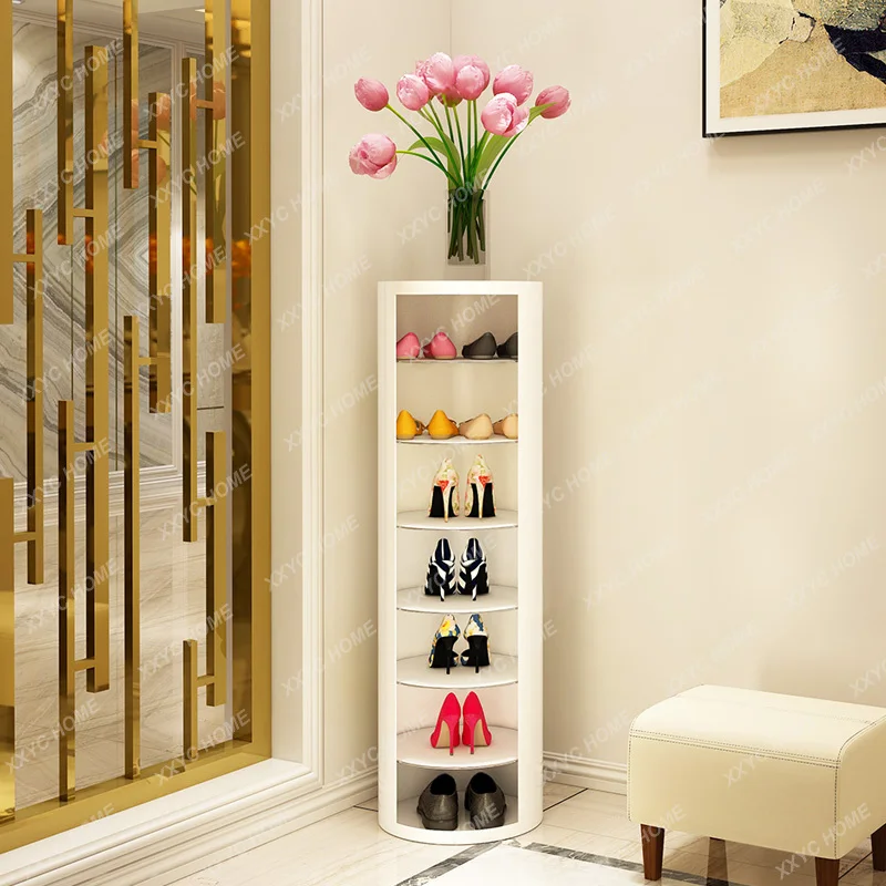 

Home Entrance Rotating Shoe Cabinet Multi-layer Boot Shoe Storage Rack Space-saving Simple Narrow Cylinder Entry Door Shoe Shelf